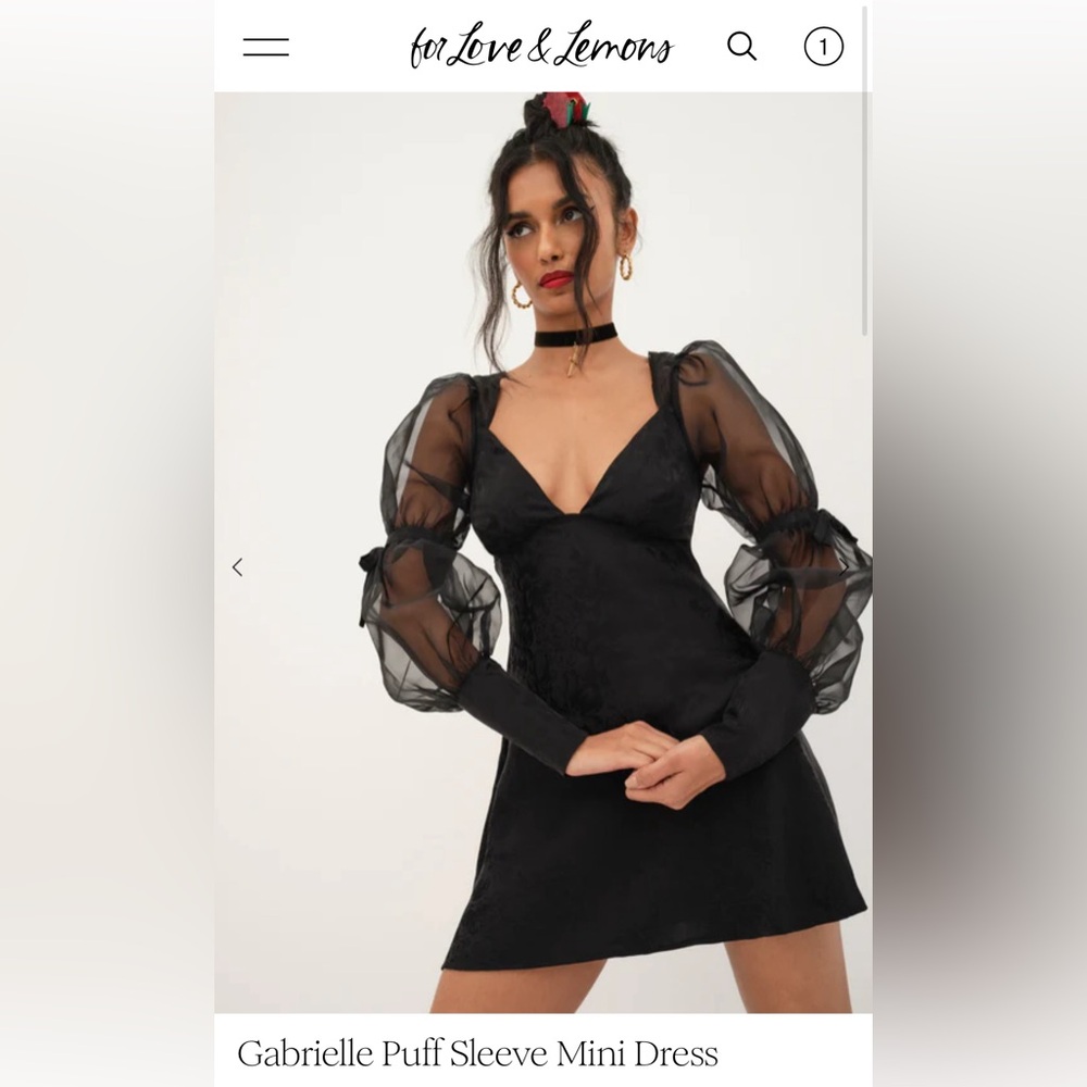 For Love and Lemons Gabrielle Puff Sleeve Dress